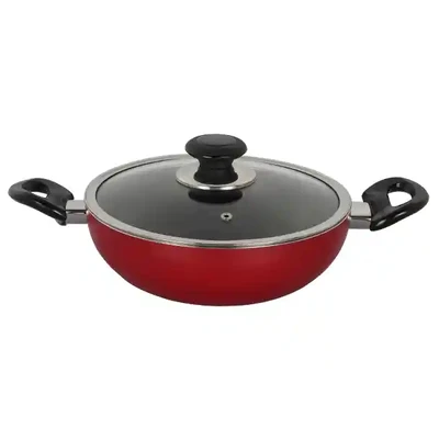 TOPPER Nonstick Glamour Deep Fry Pan With Lid (Red) 26 cm