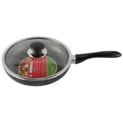 TOPPER Nonstick Classic Fry Pan With Lid (Spatter Grey)- 26 cm